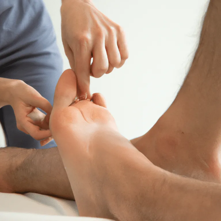 acupuncture fixing a foot